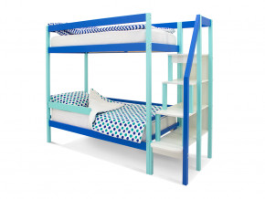Двухъярусная кровать Svogen с бортиком мятно-синий в Югорске - yugorsk.magazinmebel.ru | фото - изображение 1