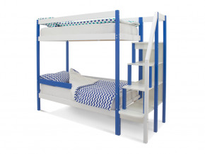Двухъярусная кровать Svogen с бортиком синий-белый в Югорске - yugorsk.magazinmebel.ru | фото