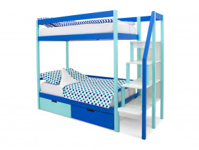 Двухъярусная кровать Svogen с ящиками мятно-синий в Югорске - yugorsk.magazinmebel.ru | фото