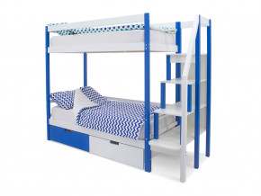 Двухъярусная кровать Svogen с ящиками сине-белый в Югорске - yugorsk.magazinmebel.ru | фото - изображение 1