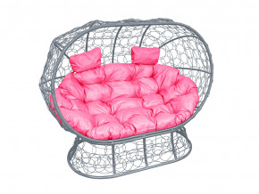 Кокон Лежебока на подставке с ротангом розовая подушка в Югорске - yugorsk.magazinmebel.ru | фото - изображение 1