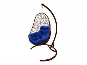 Кокон Овал с ротангом синяя подушка в Югорске - yugorsk.magazinmebel.ru | фото - изображение 1