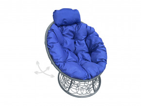 Кресло Папасан мини пружинка с ротангом синяя подушка в Югорске - yugorsk.magazinmebel.ru | фото - изображение 1
