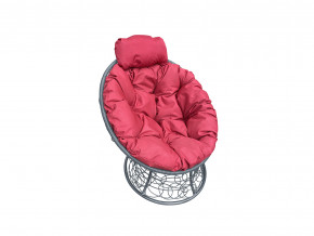 Кресло Папасан мини с ротангом красная подушка в Югорске - yugorsk.magazinmebel.ru | фото