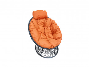 Кресло Папасан мини с ротангом оранжевая подушка в Югорске - yugorsk.magazinmebel.ru | фото