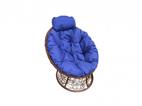 Кресло Папасан мини с ротангом синяя подушка в Югорске - yugorsk.magazinmebel.ru | фото