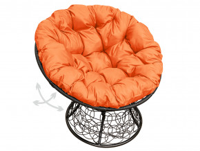 Кресло Папасан пружинка с ротангом оранжевая подушка в Югорске - yugorsk.magazinmebel.ru | фото