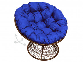 Кресло Папасан пружинка с ротангом синяя подушка в Югорске - yugorsk.magazinmebel.ru | фото