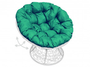Кресло Папасан пружинка с ротангом зелёная подушка в Югорске - yugorsk.magazinmebel.ru | фото - изображение 1