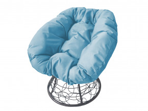 Кресло Пончик с ротангом голубая подушка в Югорске - yugorsk.magazinmebel.ru | фото