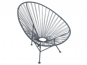 Кресло Ракушка с ротангом серый в Югорске - yugorsk.magazinmebel.ru | фото - изображение 1