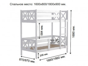 Кровать 2-х ярусная Аист-2 Прованс белый 1800х900 мм в Югорске - yugorsk.magazinmebel.ru | фото - изображение 2