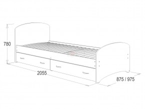 Кровать-6 одинарная с 2-мя ящиками 900*2000 венге/млечный дуб в Югорске - yugorsk.magazinmebel.ru | фото - изображение 2