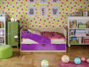 Кровать Бабочки 1600 Фиолетовый металлик в Югорске - yugorsk.magazinmebel.ru | фото