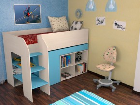 Кровать чердак Теремок 2 Голубой в Югорске - yugorsk.magazinmebel.ru | фото