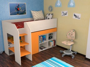 Кровать чердак Теремок 2 Оранжевый в Югорске - yugorsk.magazinmebel.ru | фото