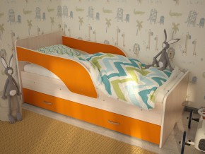 Кровать детская Максимка млечный дуб-оранж в Югорске - yugorsk.magazinmebel.ru | фото