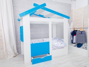 Кровать детская Теремок с ящиком лазурь в Югорске - yugorsk.magazinmebel.ru | фото - изображение 1