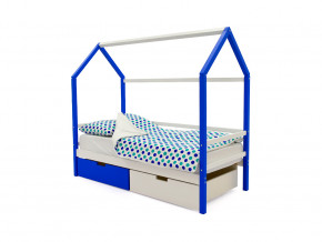 Кровать-домик Svogen с ящиками сине-белый в Югорске - yugorsk.magazinmebel.ru | фото