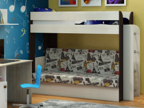 Кровать двухъярусная Карамель 75 венге ткань биг бен в Югорске - yugorsk.magazinmebel.ru | фото - изображение 1
