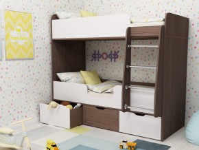 Кровать двухъярусная Малыш двойняшка бодега-белый в Югорске - yugorsk.magazinmebel.ru | фото
