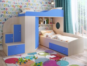 Кровать Кадет 2 Дуб молочный-голубой в Югорске - yugorsk.magazinmebel.ru | фото