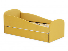 Кровать с ящиком Letmo горчичный (велюр) в Югорске - yugorsk.magazinmebel.ru | фото