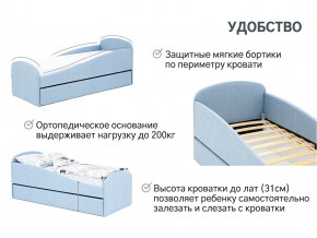 Кровать с ящиком Letmo небесный (рогожка) в Югорске - yugorsk.magazinmebel.ru | фото - изображение 14