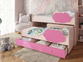Кровать Соник с ящиком млечный дуб-розовый в Югорске - yugorsk.magazinmebel.ru | фото