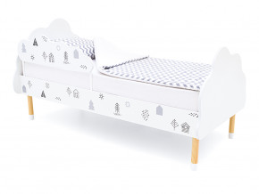 Кровать Stumpa Облако с бортиком рисунок Домики в Югорске - yugorsk.magazinmebel.ru | фото - изображение 1
