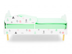 Кровать Stumpa Облако с бортиком рисунок Домики розовый, бирюзовый в Югорске - yugorsk.magazinmebel.ru | фото - изображение 3