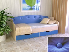 Кровать Юниор Тип 2 дуб молочный/синий 800х1600 в Югорске - yugorsk.magazinmebel.ru | фото - изображение 1