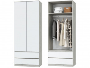 Шкаф для одежды 2х дверный с ящиками Лори дуб серый, белый в Югорске - yugorsk.magazinmebel.ru | фото