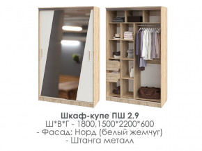 шкаф-купе ПШ-2.9 1500 Норд Белый жемчуг 1500 в Югорске - yugorsk.magazinmebel.ru | фото